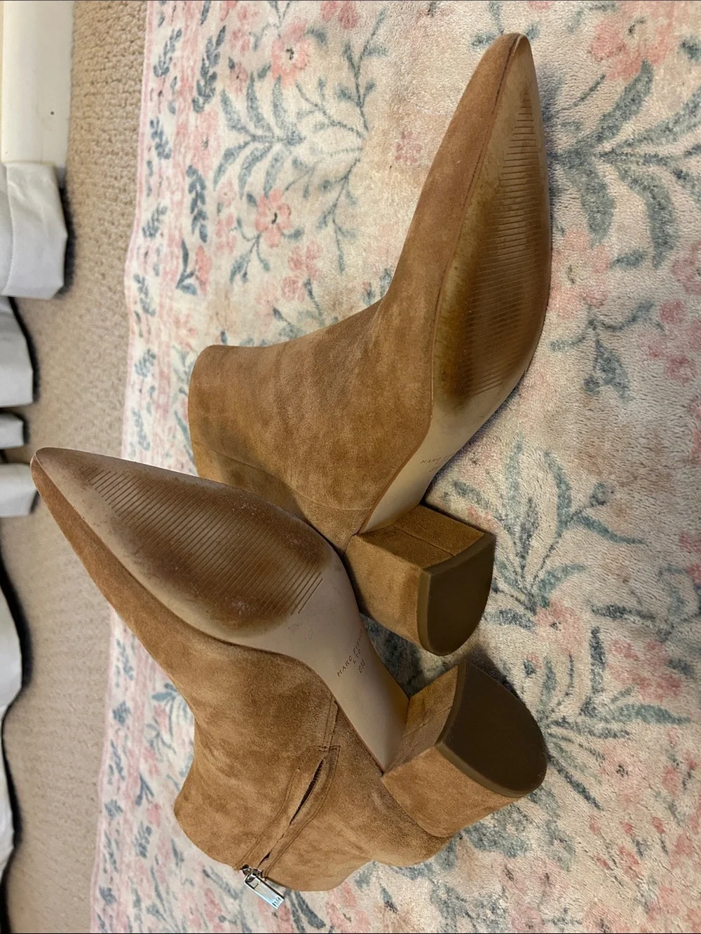 💕Marc Fisher Women's Suede Ankle Booties in Camel with Side Zip💕 - Picture 7 of 9